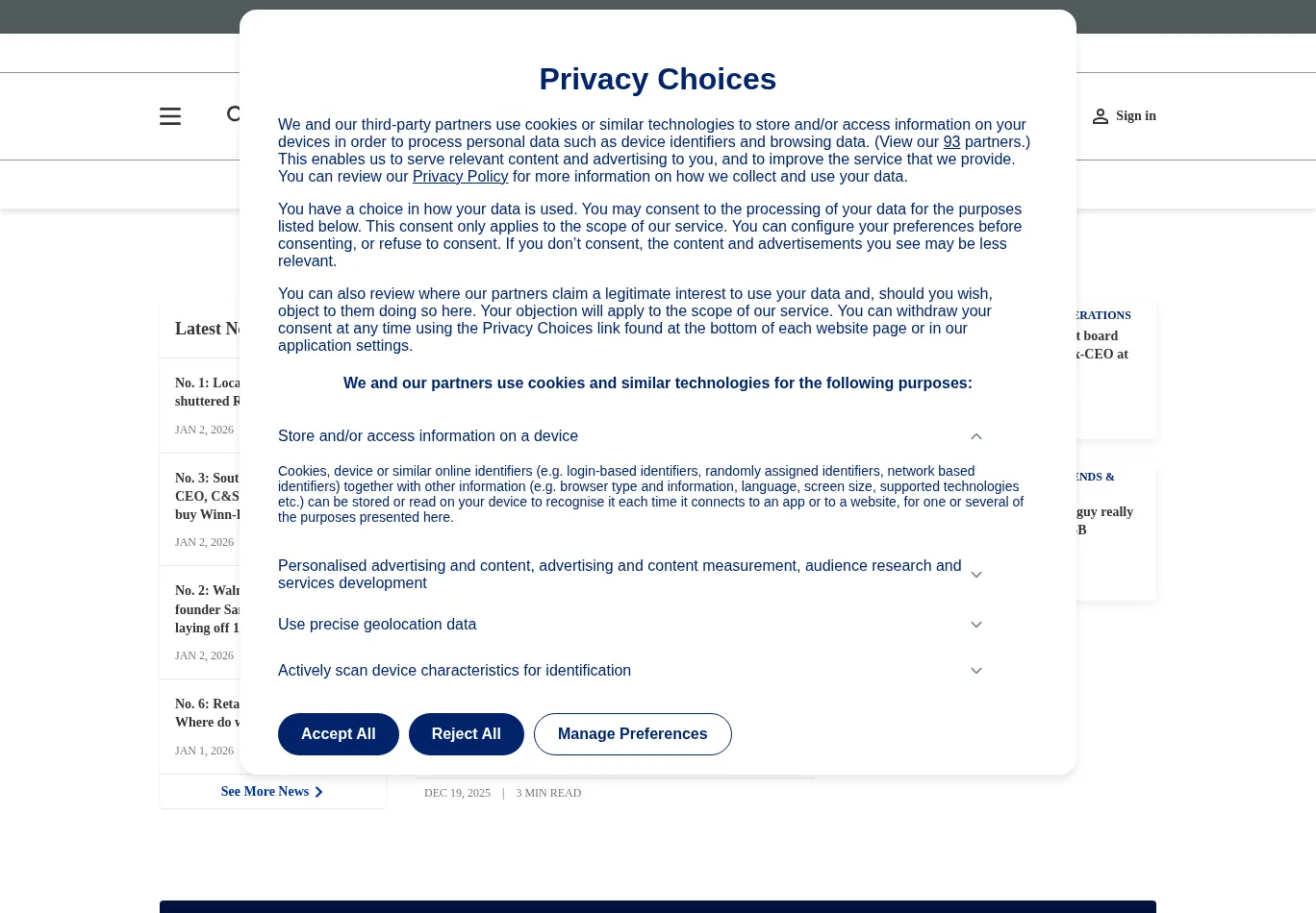 supermarketnews.com necessary only consent screenshot