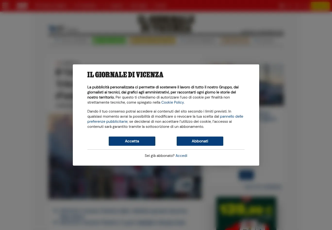 ilgiornaledivicenza.it necessary only consent screenshot