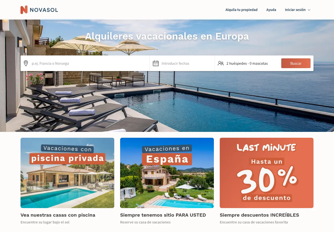 novasol-vacaciones.es screenshot