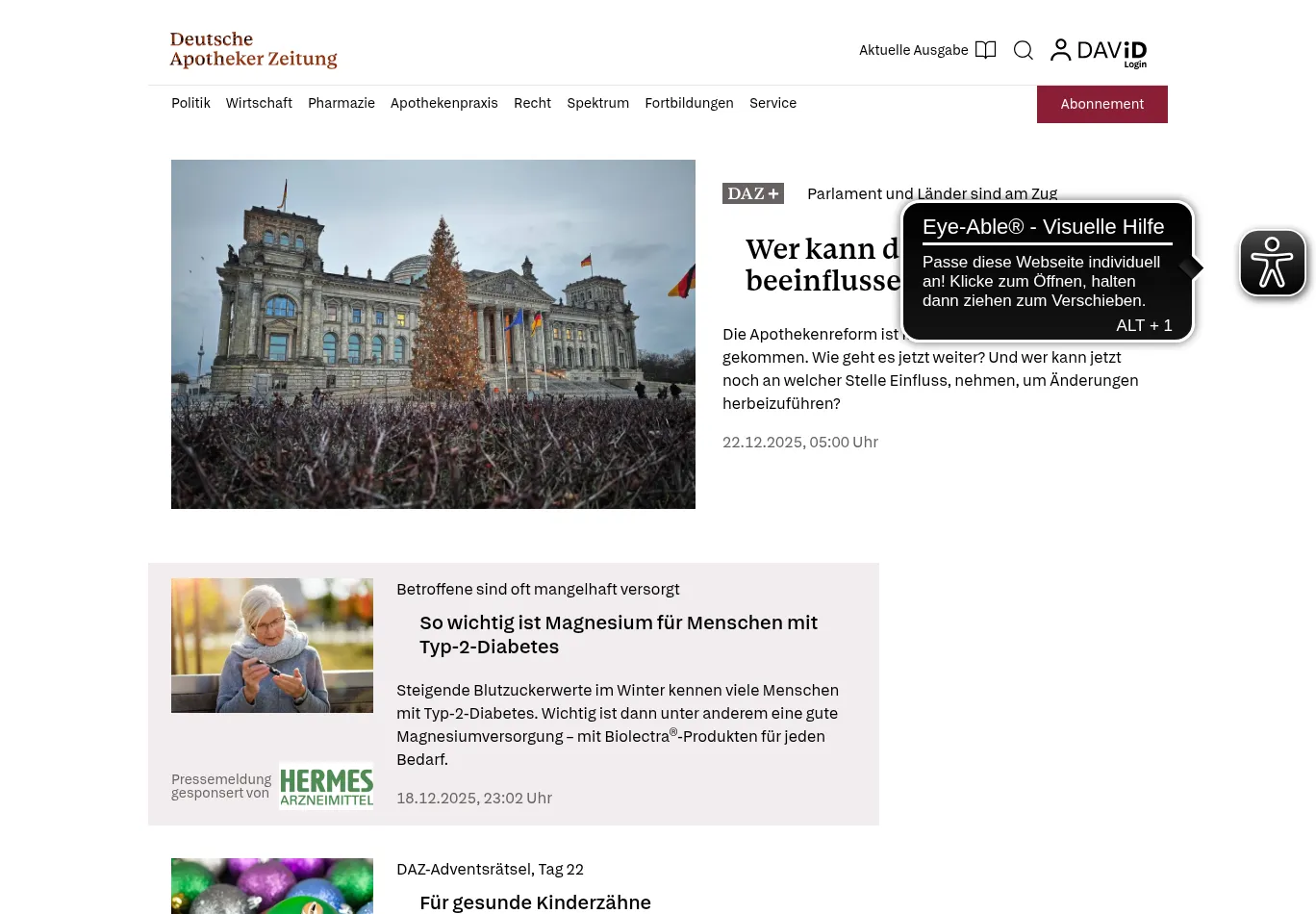 deutsche-apotheker-zeitung.de screenshot