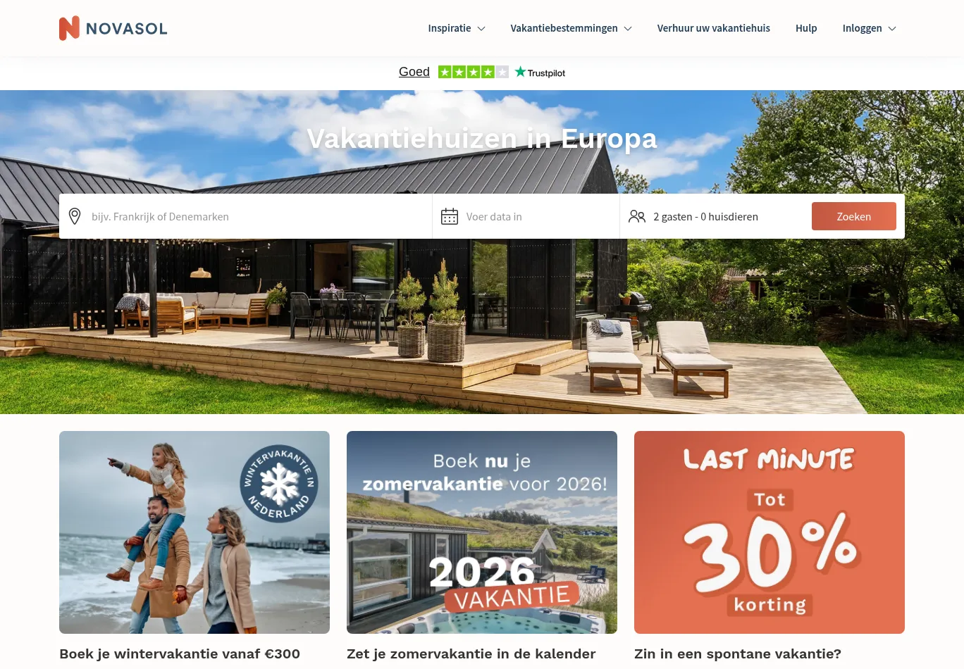 novasol.nl screenshot