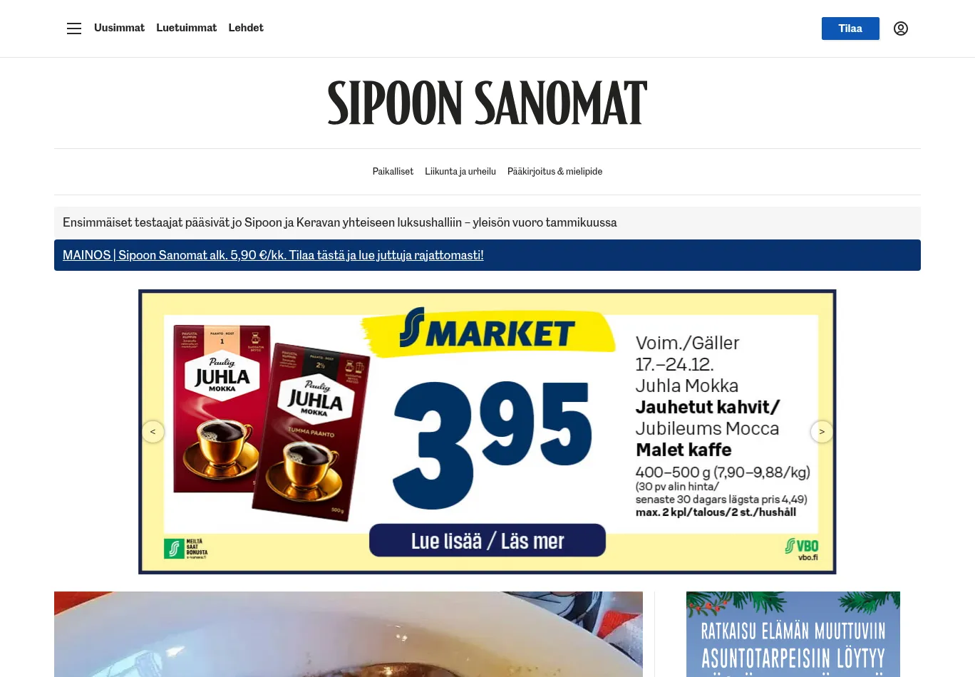 sipoonsanomat.fi screenshot