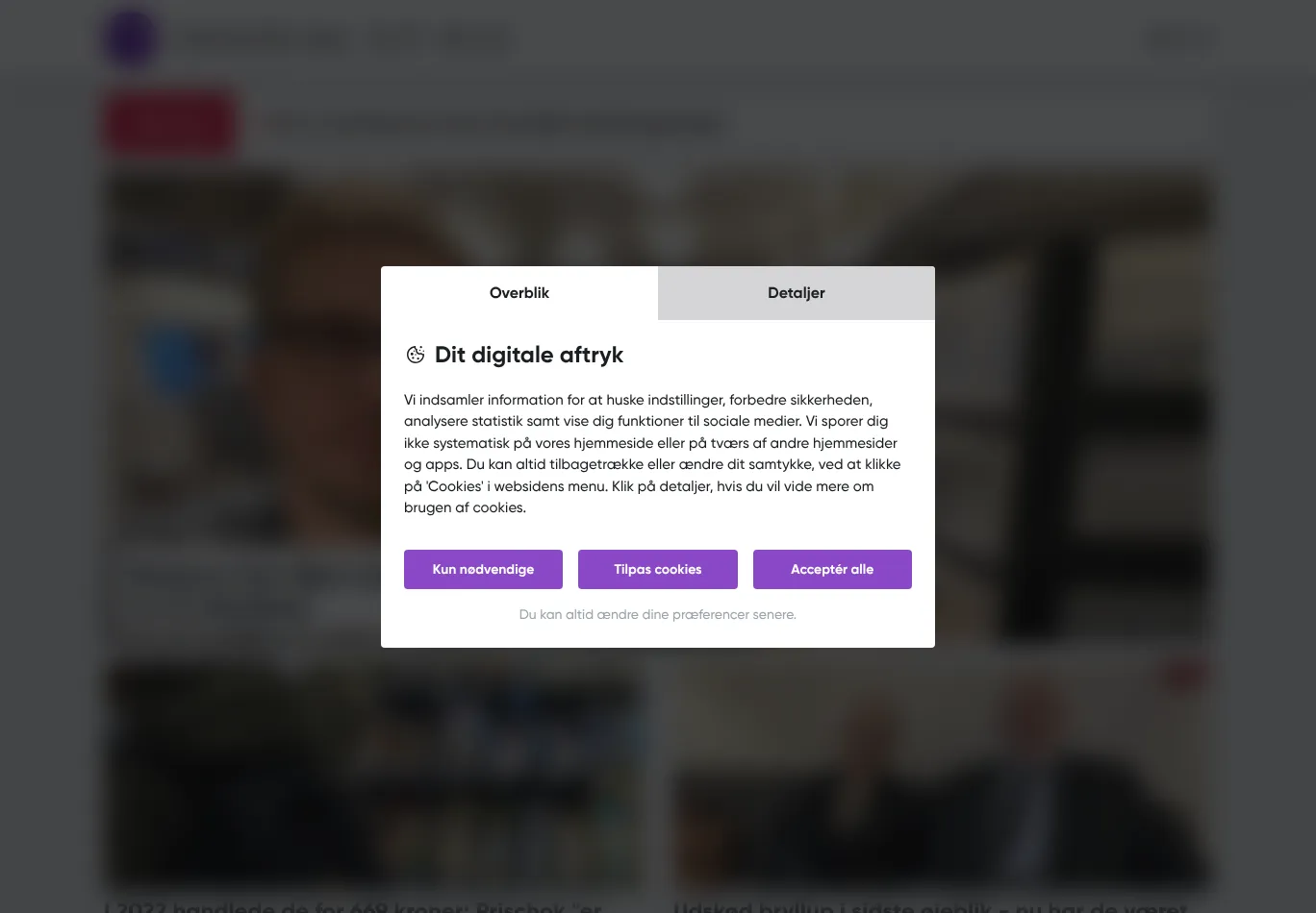 tvmidtvest.dk before consent screenshot