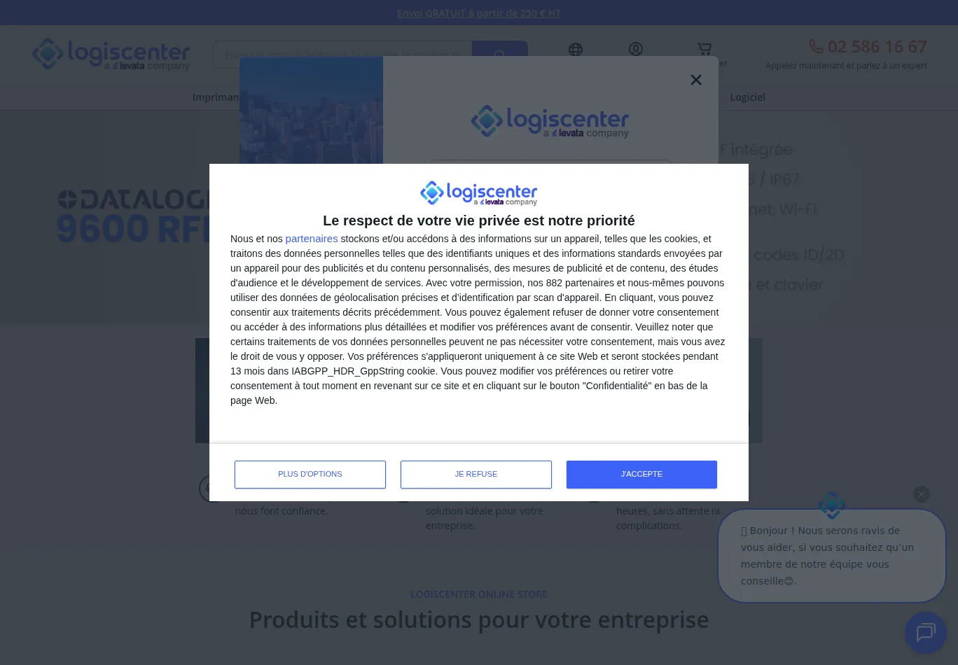 logiscenter.be before consent screenshot