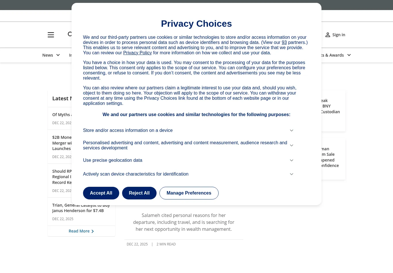 wealthmanagement.com before consent screenshot