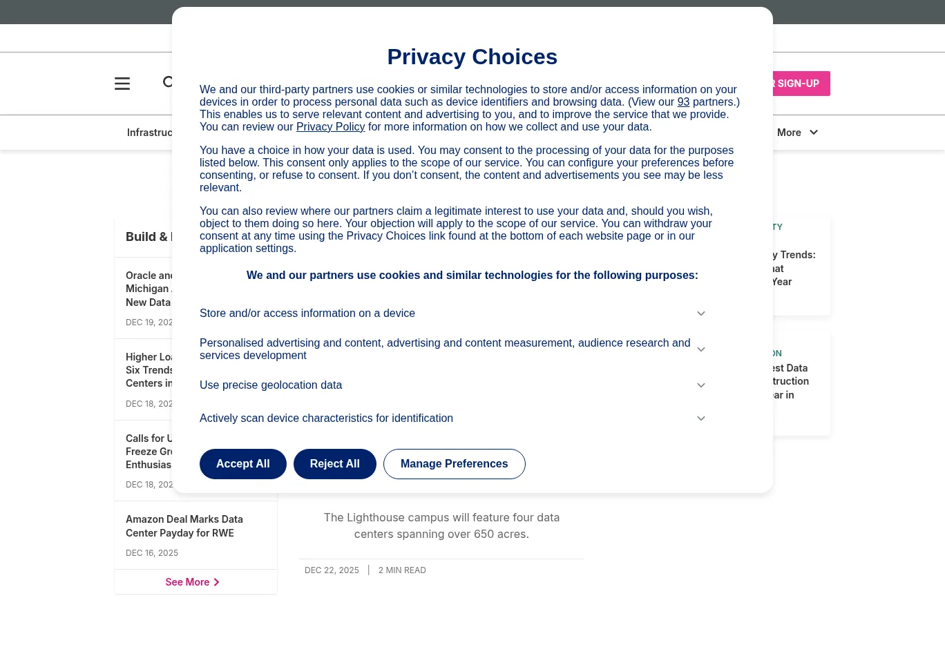 datacenterknowledge.com before consent screenshot