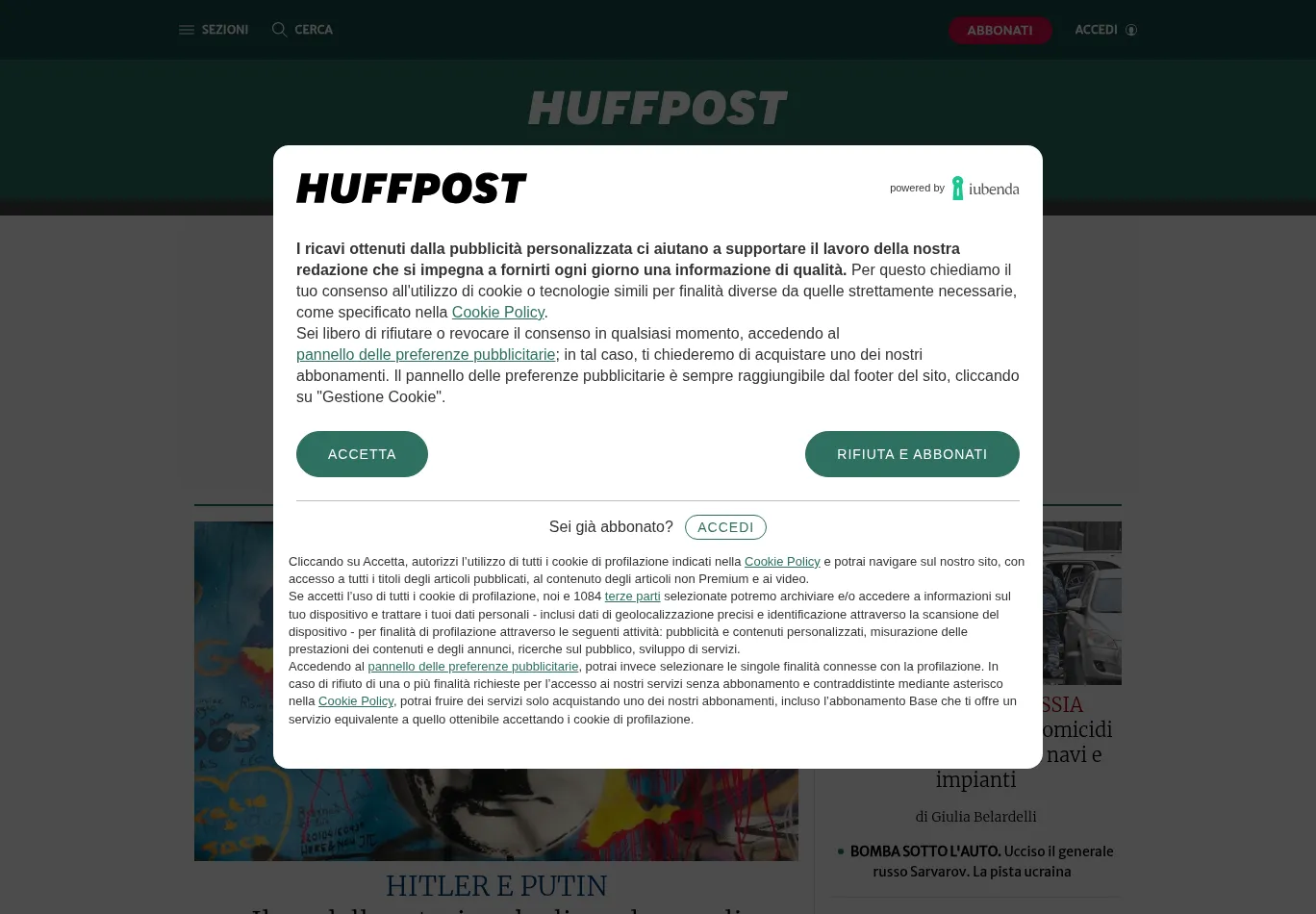 huffingtonpost.it before consent screenshot