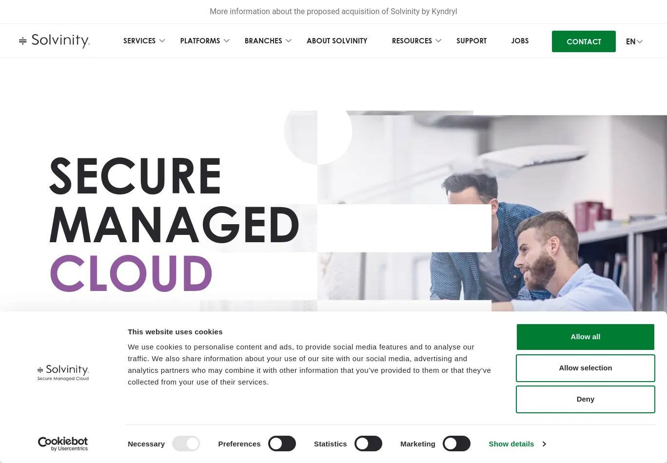 solvinity.com before consent screenshot