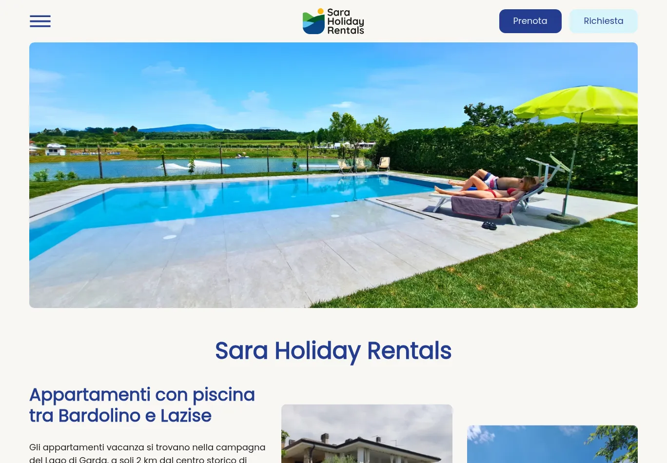 saraholidayrentals.it before consent screenshot