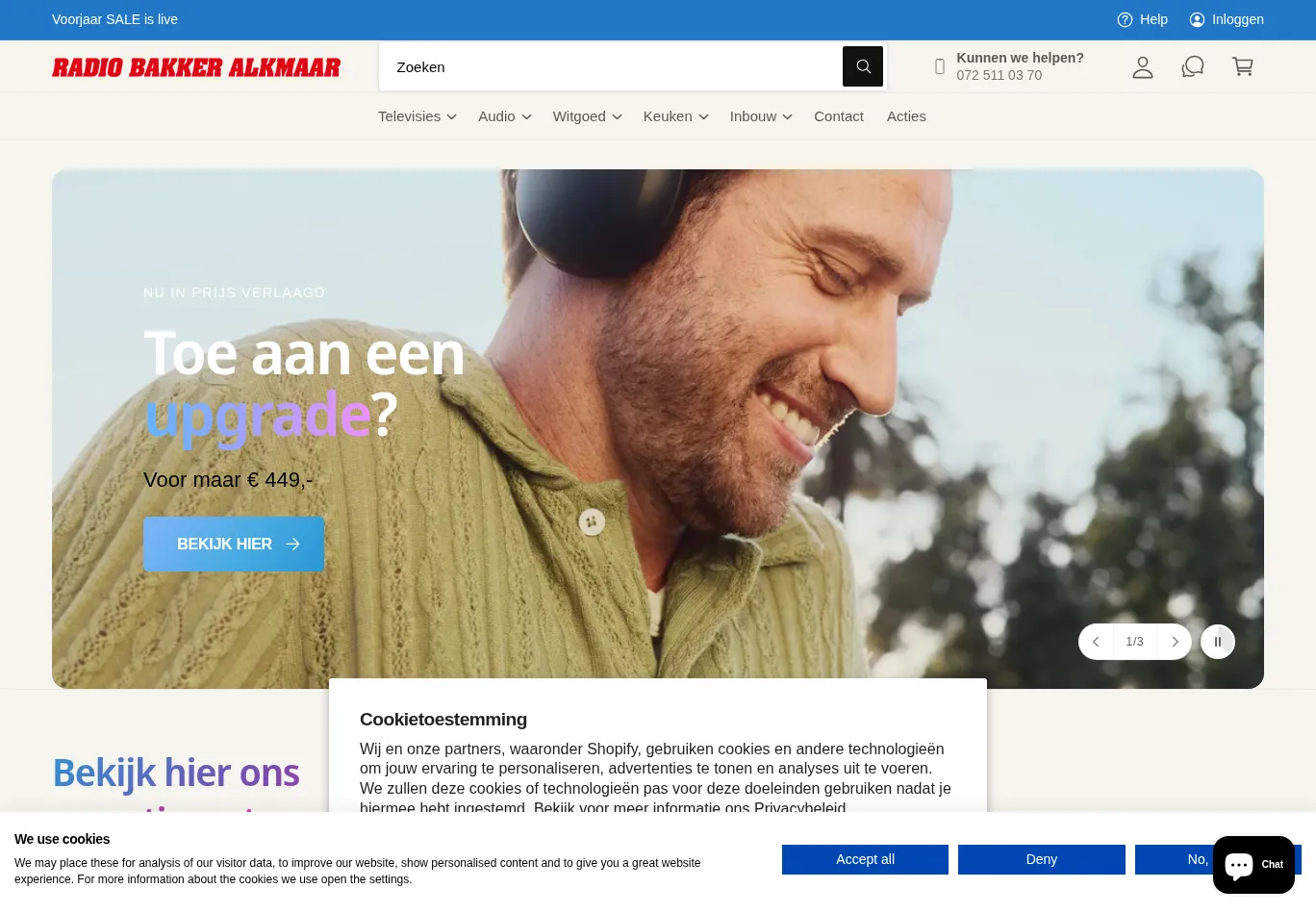 radiobakkeralkmaar.nl before consent screenshot