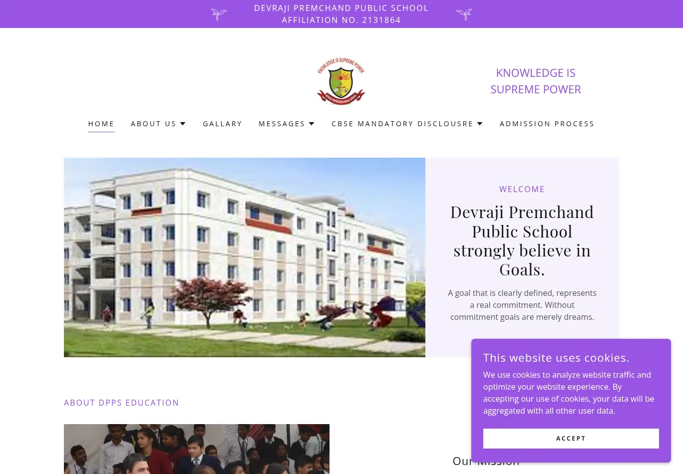 dppsdeva.org before consent screenshot