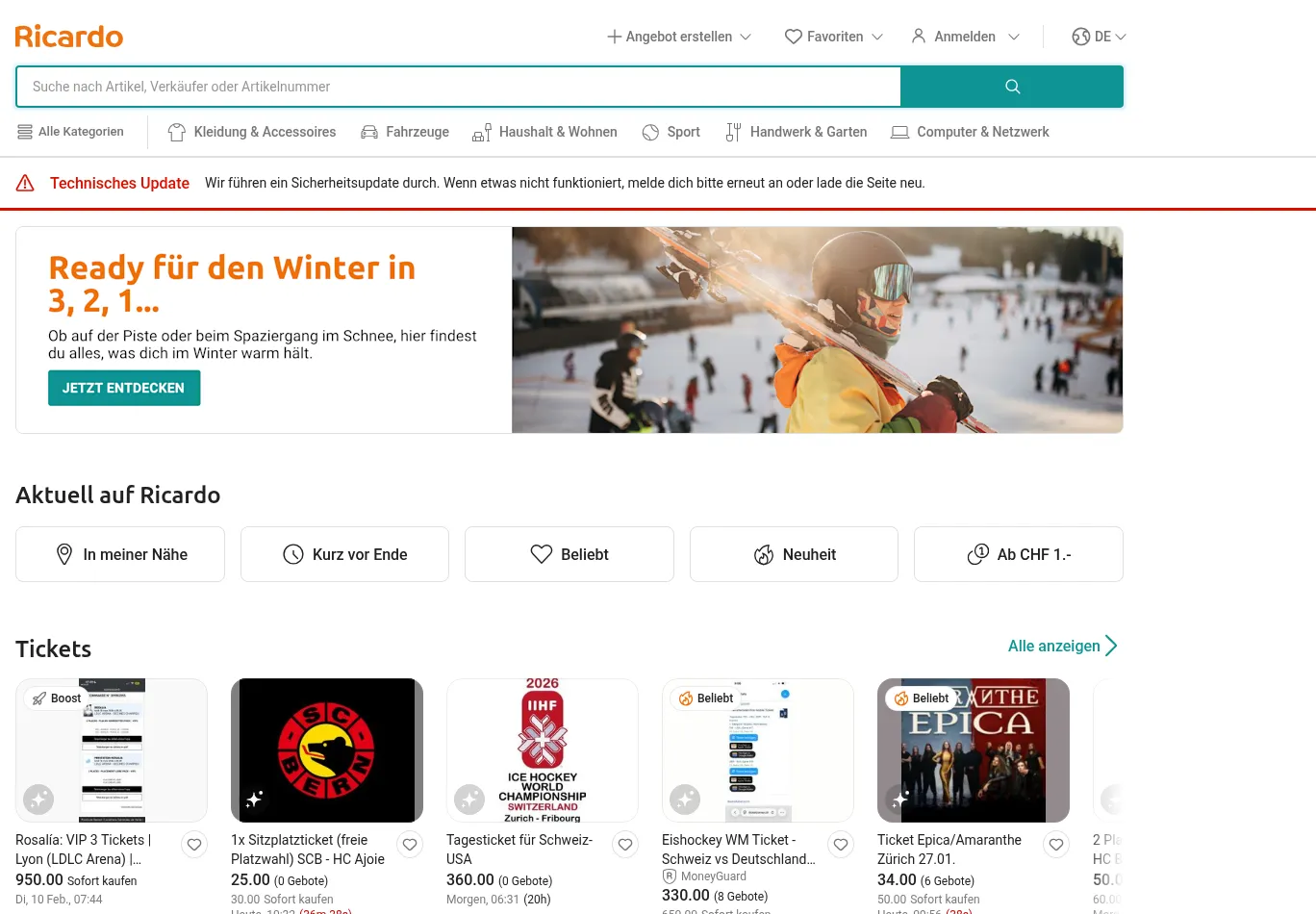 ricardo.ch necessary only consent screenshot