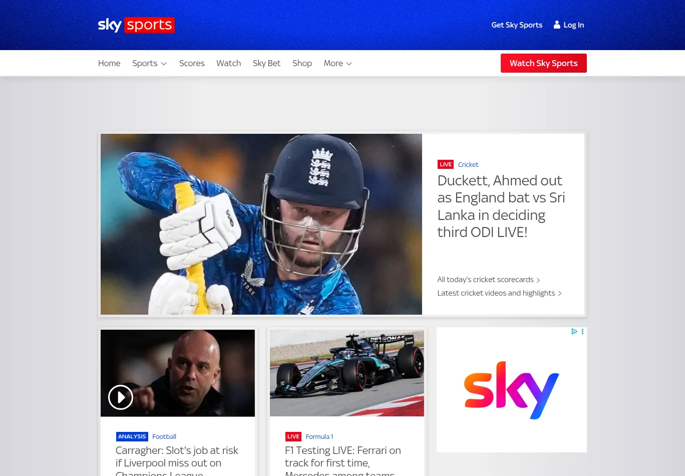 skysports.com screenshot
