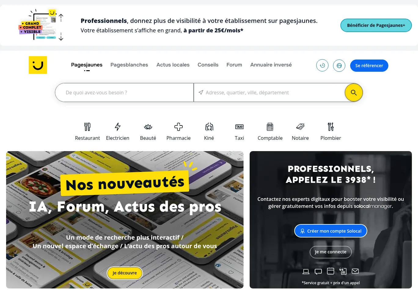 pagesjaunes.fr screenshot