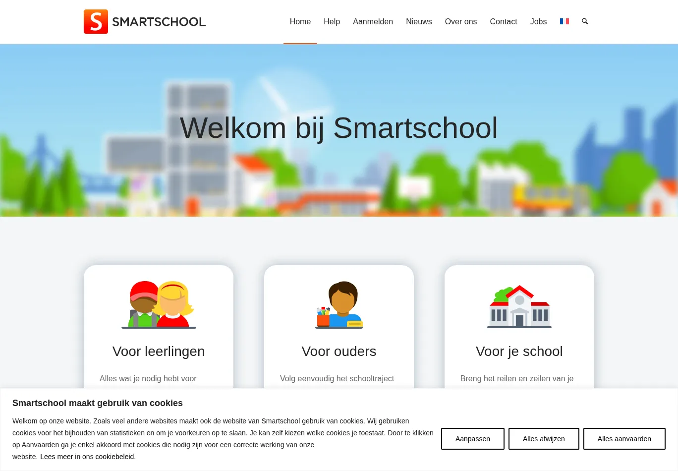 smartschool.be before consent screenshot