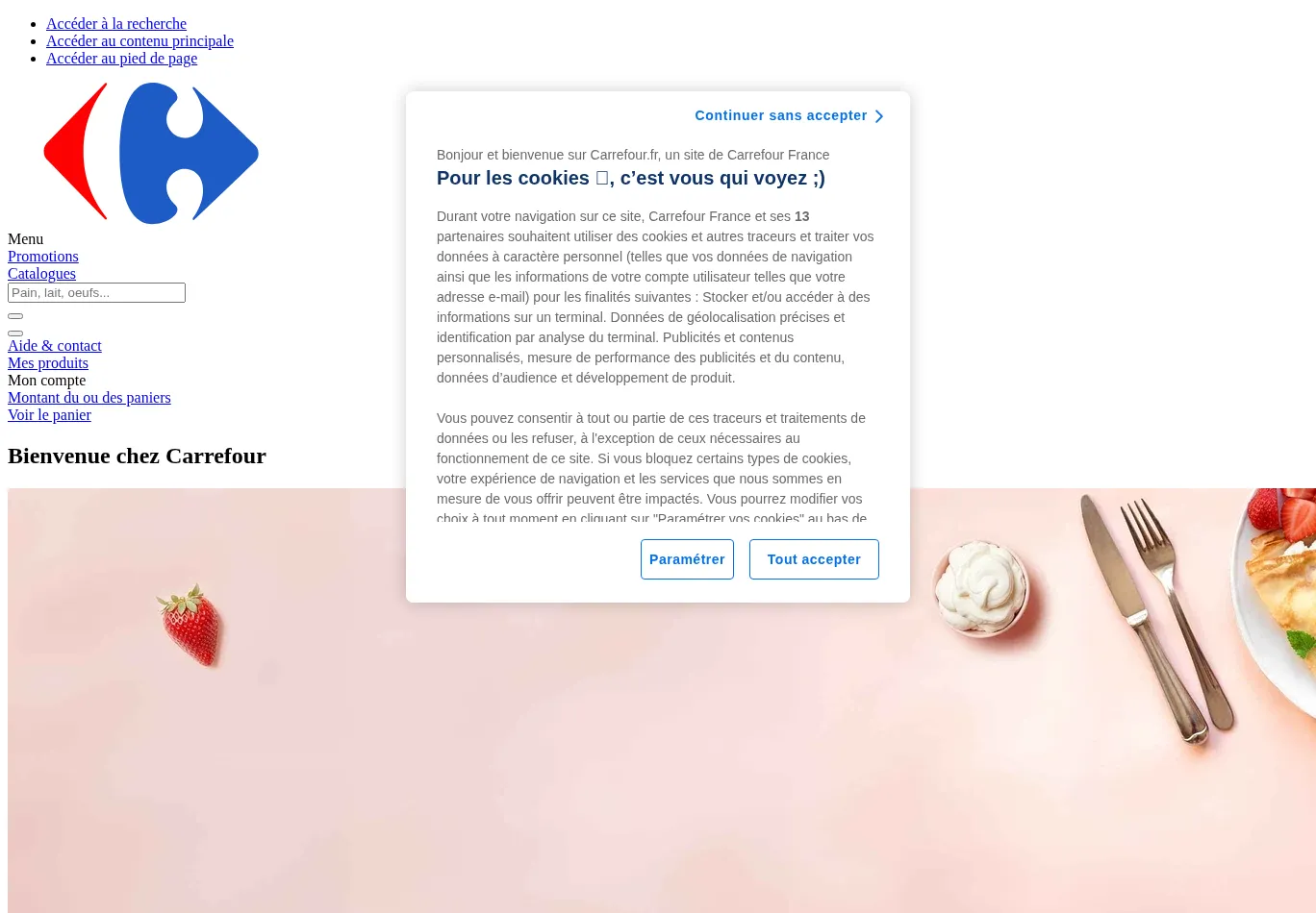 carrefour.fr before consent screenshot
