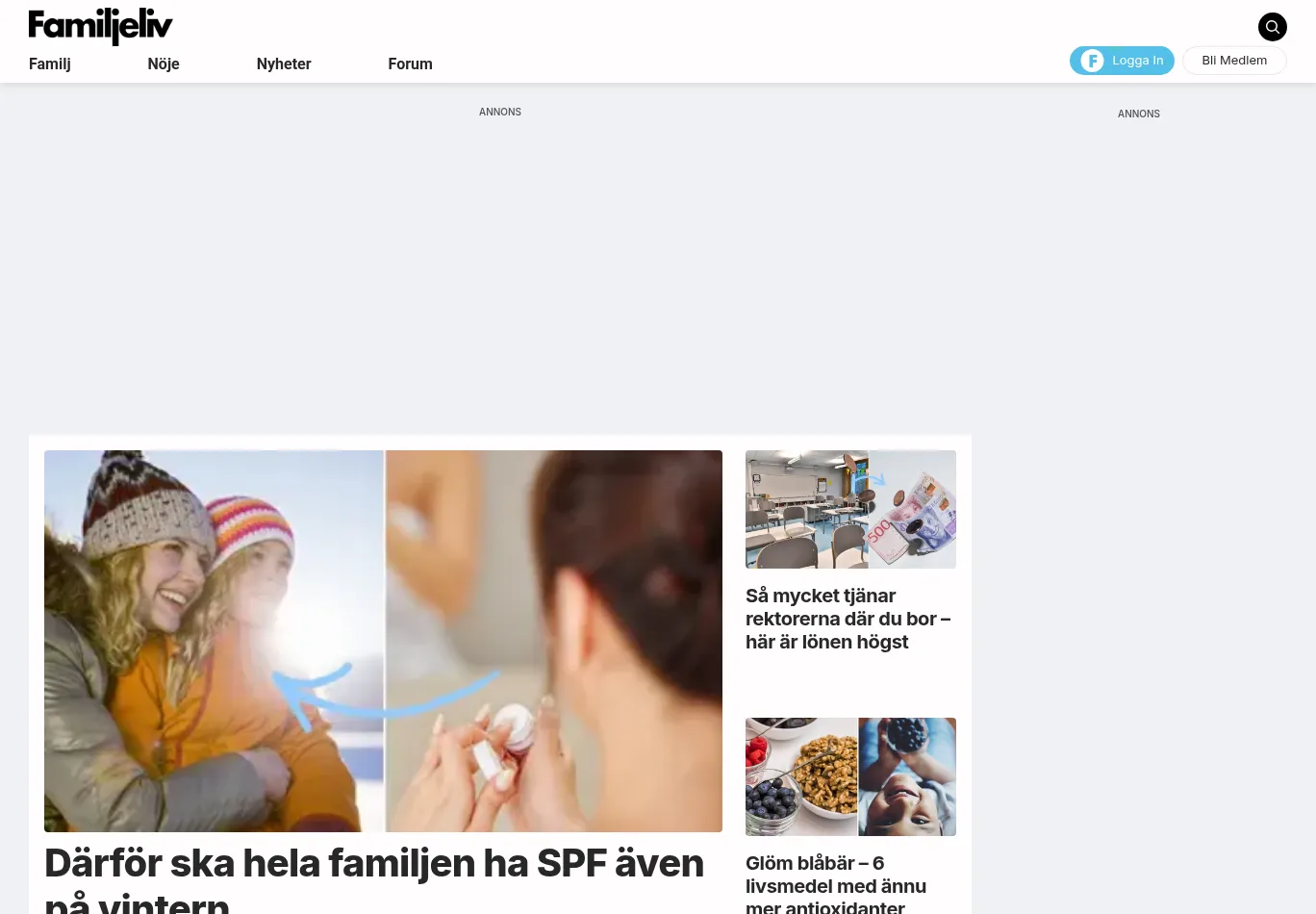 familjeliv.se screenshot