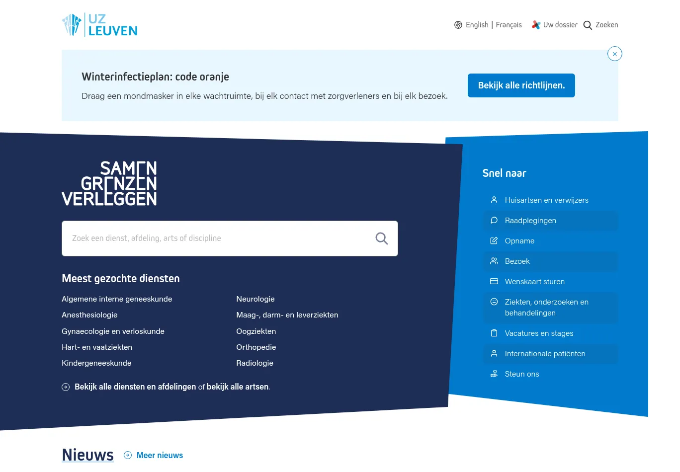 uzleuven.be screenshot