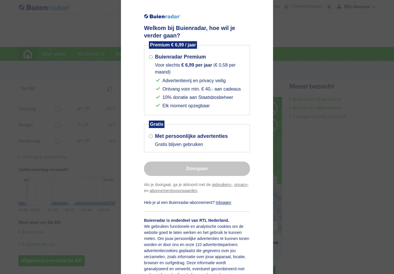 buienradar.nl screenshot