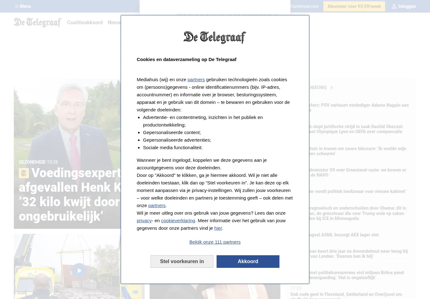 telegraaf.nl before consent screenshot