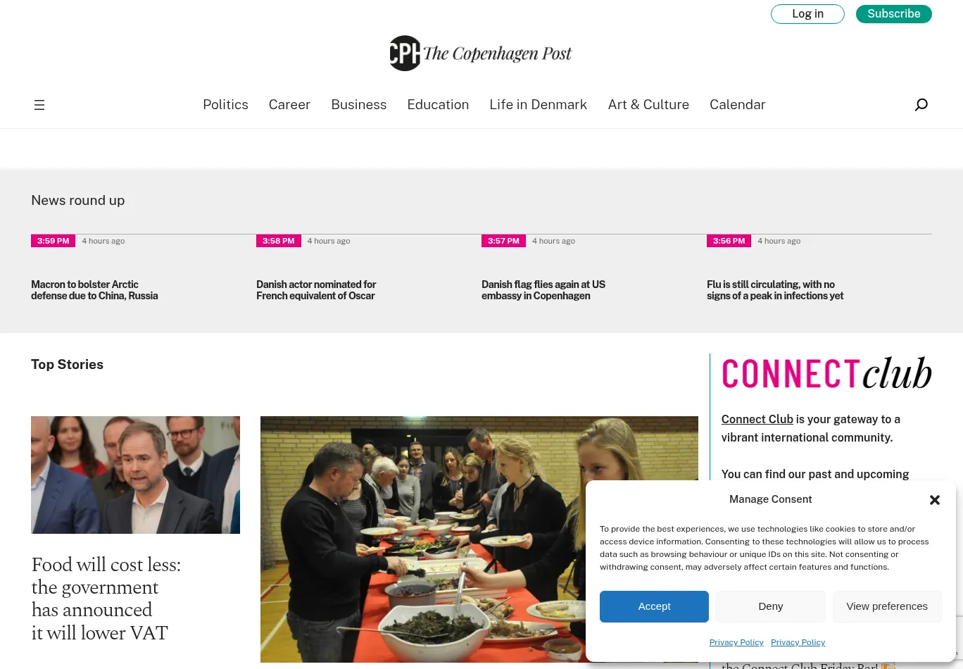 cphpost.dk before consent screenshot