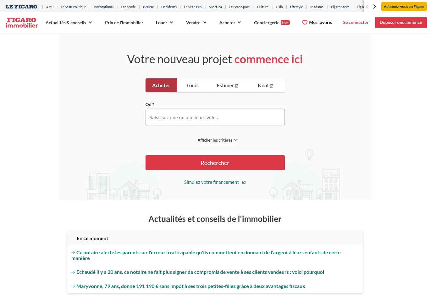 explorimmo.com necessary only consent screenshot