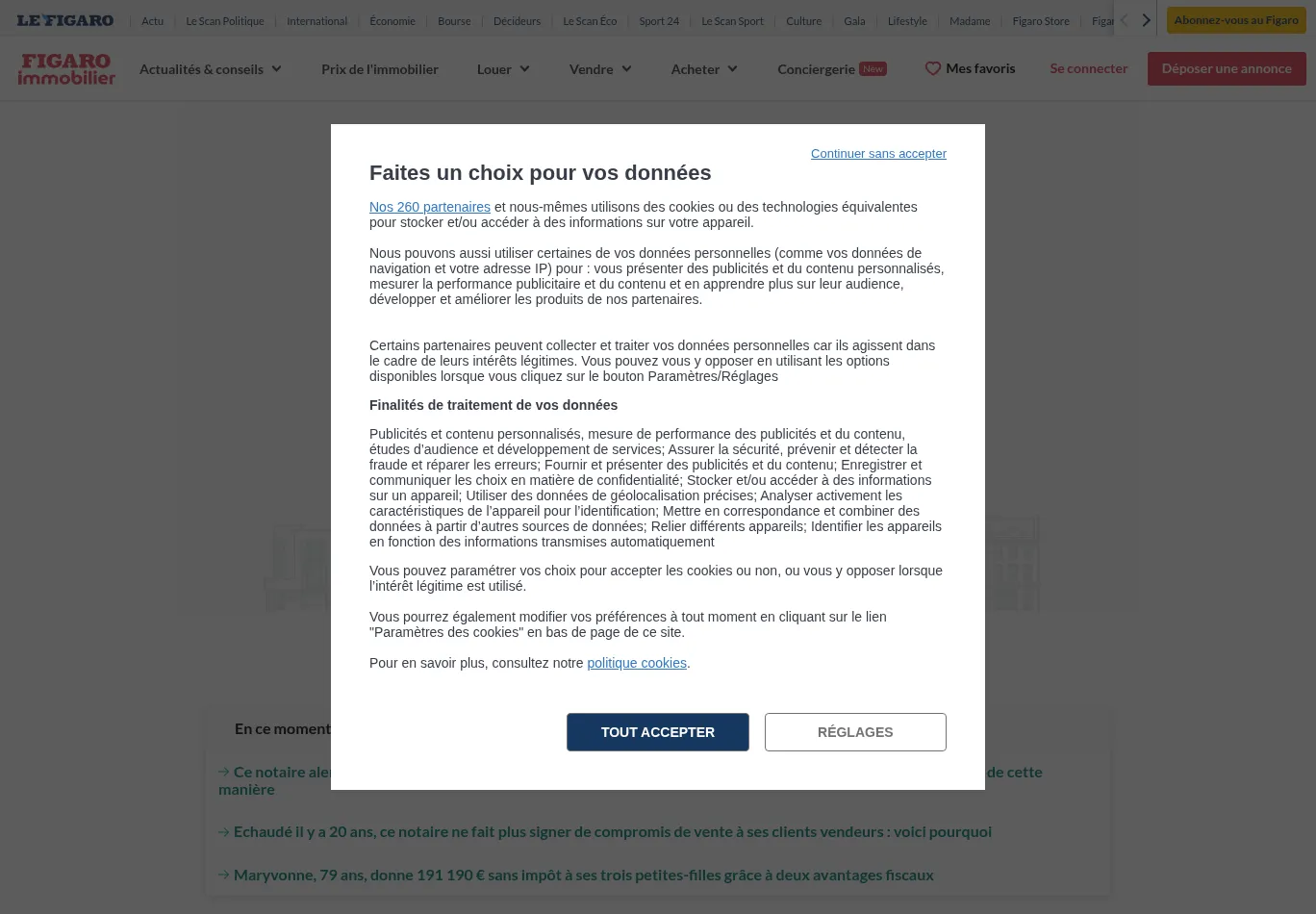 explorimmo.com before consent screenshot