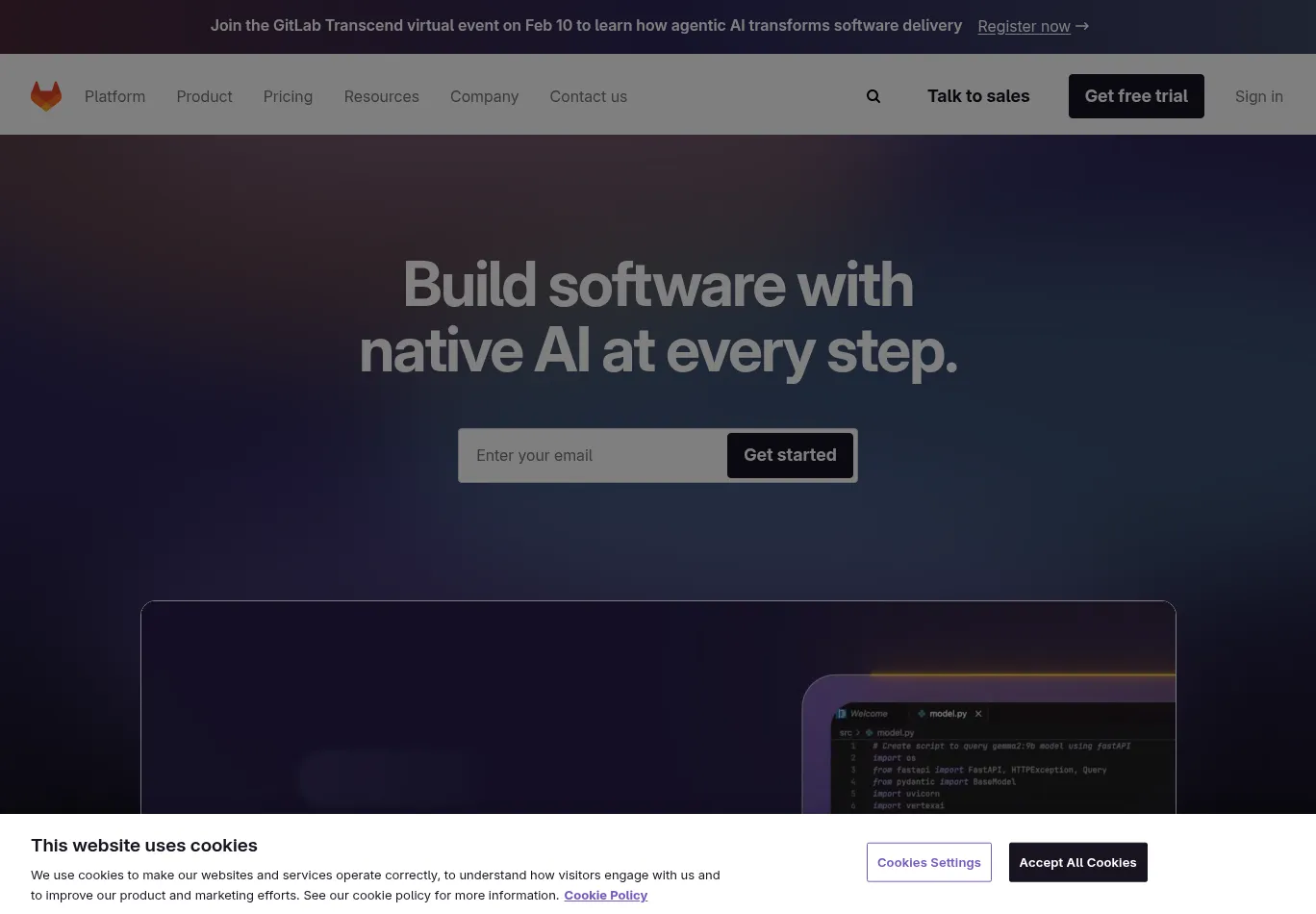 gitlab.com before consent screenshot