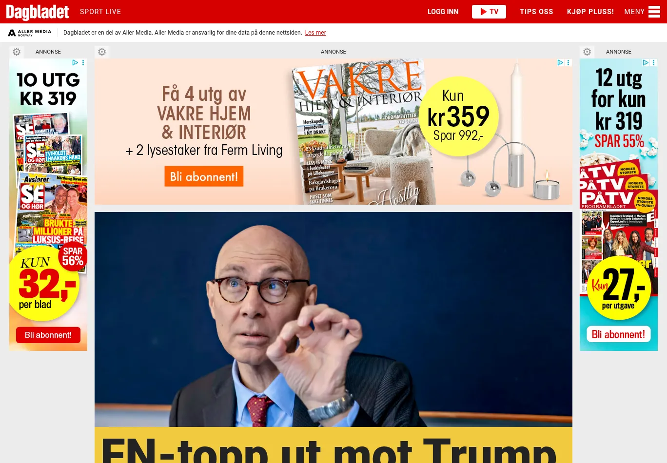 dagbladet.no screenshot