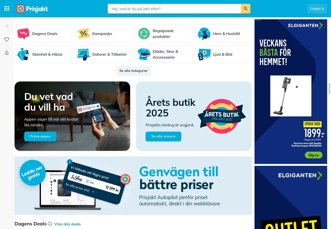 prisjakt.se screenshot