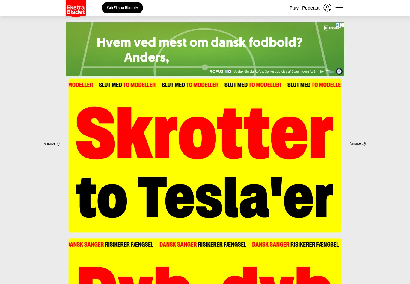ekstrabladet.dk necessary only consent screenshot