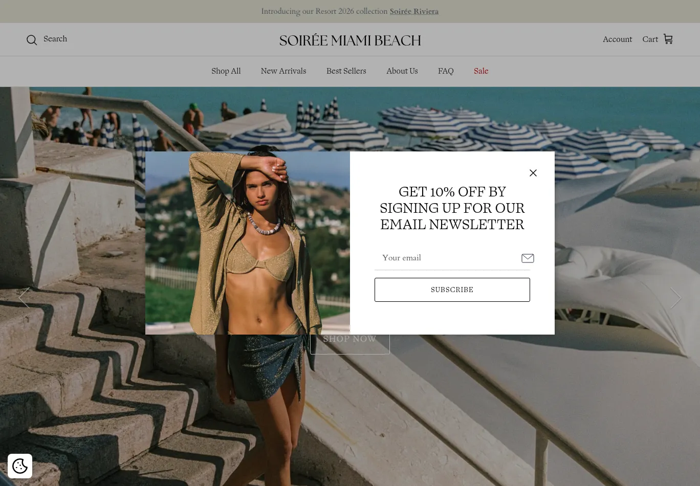 soireemiamibeach.com necessary only consent screenshot