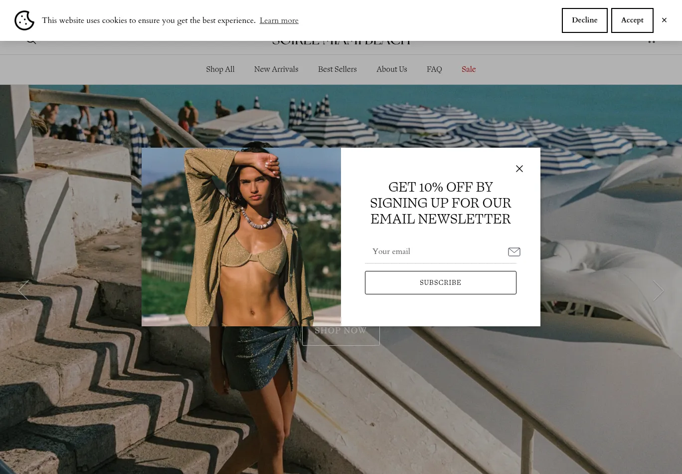 soireemiamibeach.com before consent screenshot