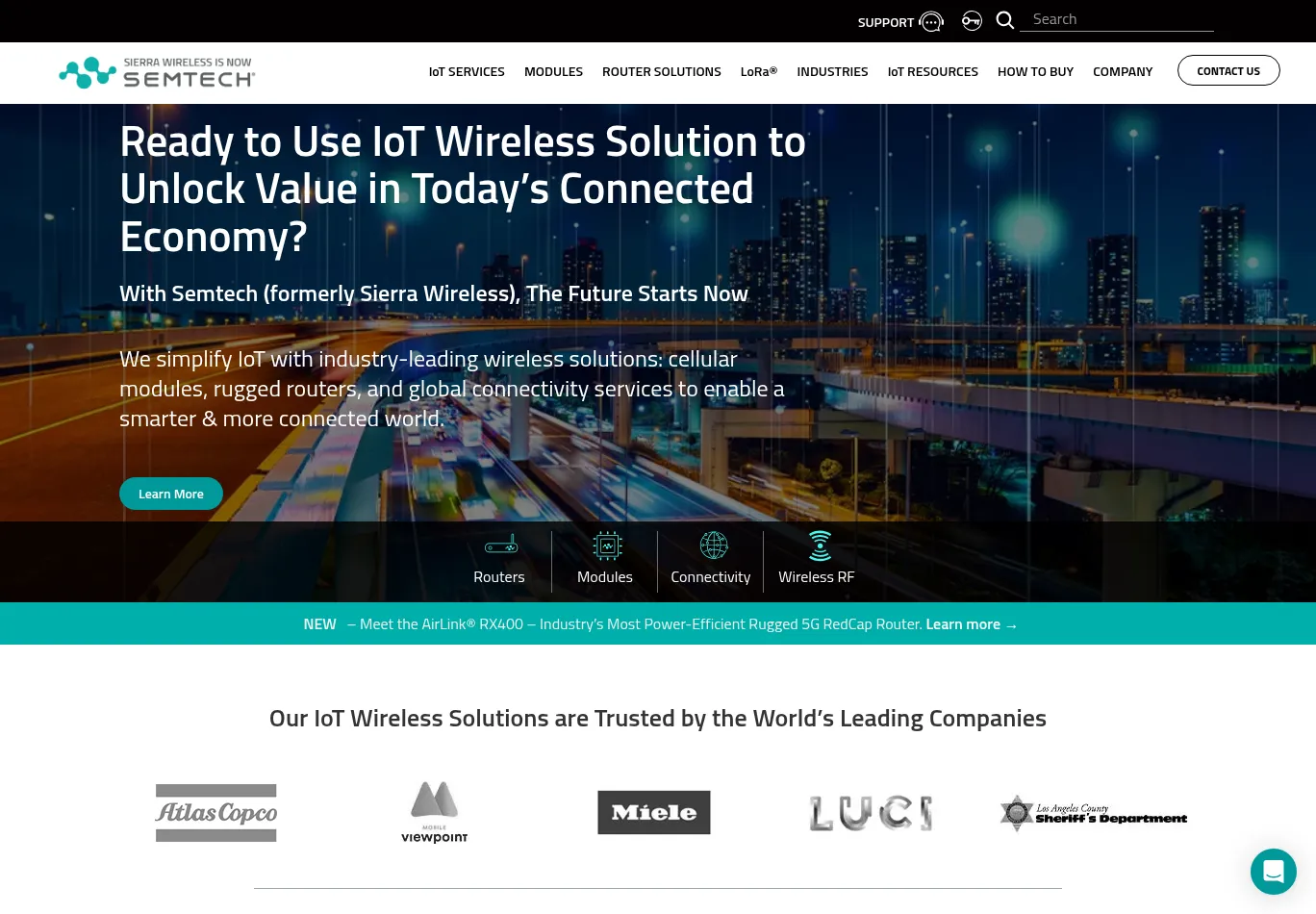 sierrawireless.com necessary only consent screenshot