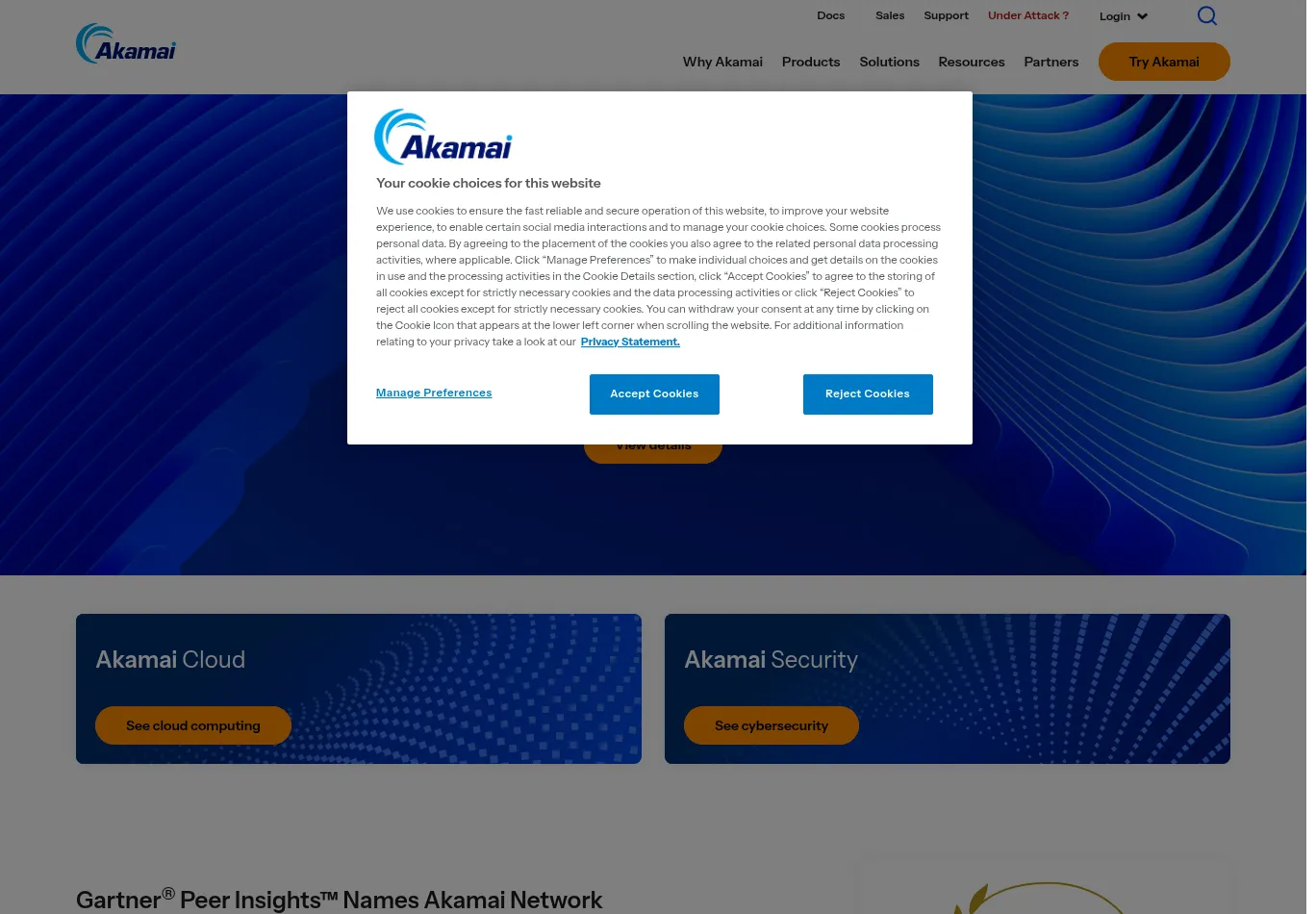 akamai.com before consent screenshot
