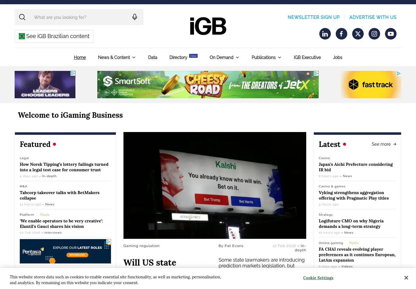 igamingbusiness.com before consent screenshot