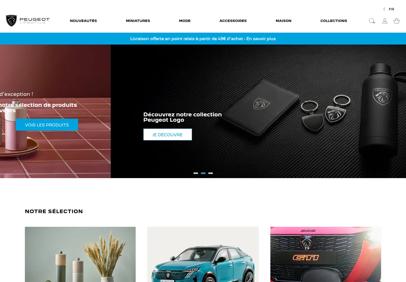 boutique.peugeot.fr necessary only consent screenshot