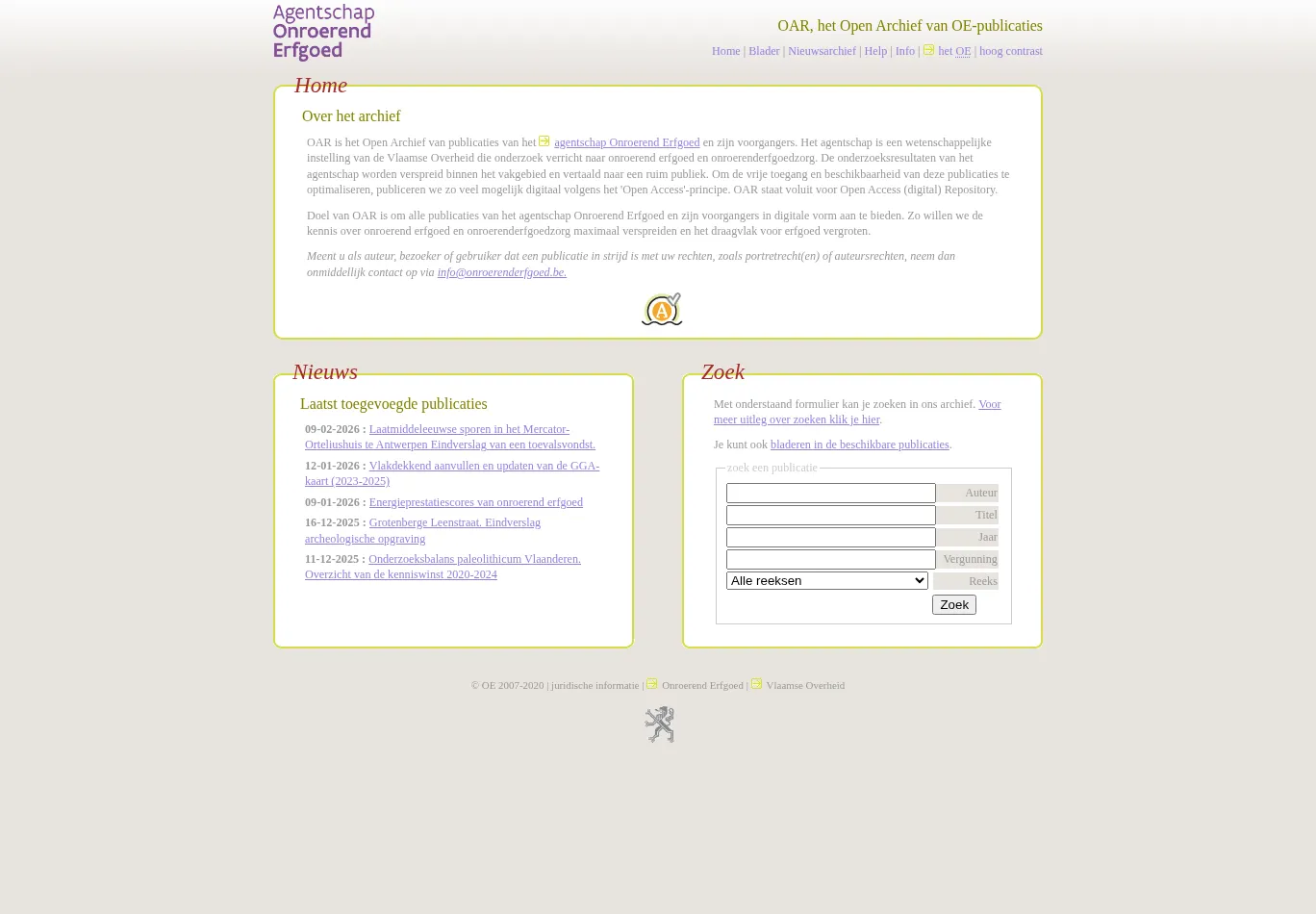 oar.onroerenderfgoed.be screenshot