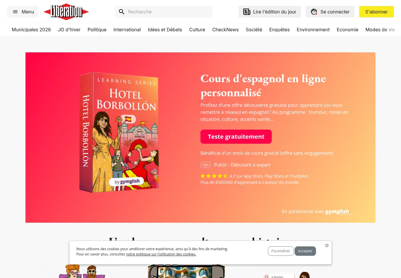 cours-espagnol.liberation.fr screenshot