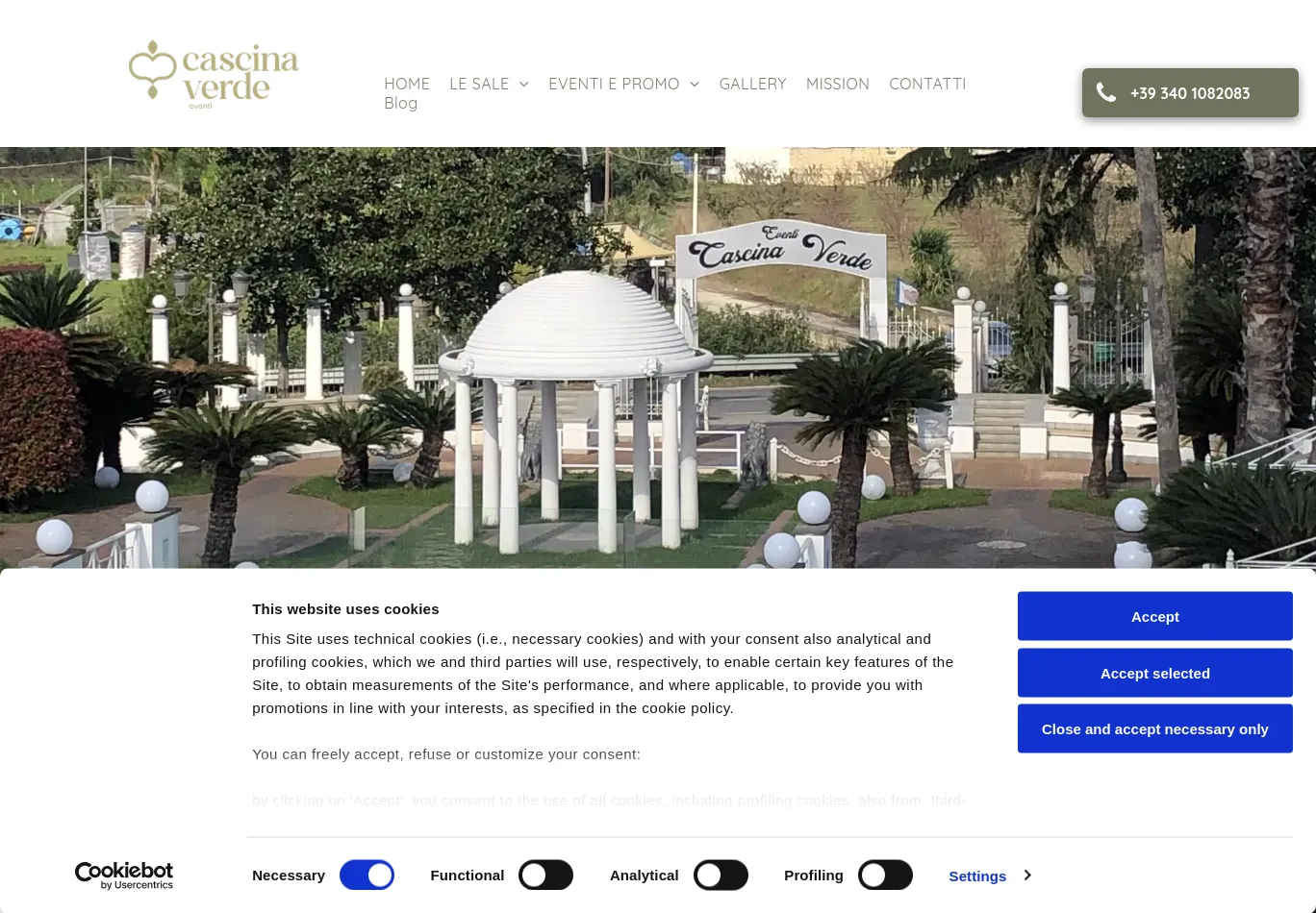 cascinaverde-eventi.com before consent screenshot