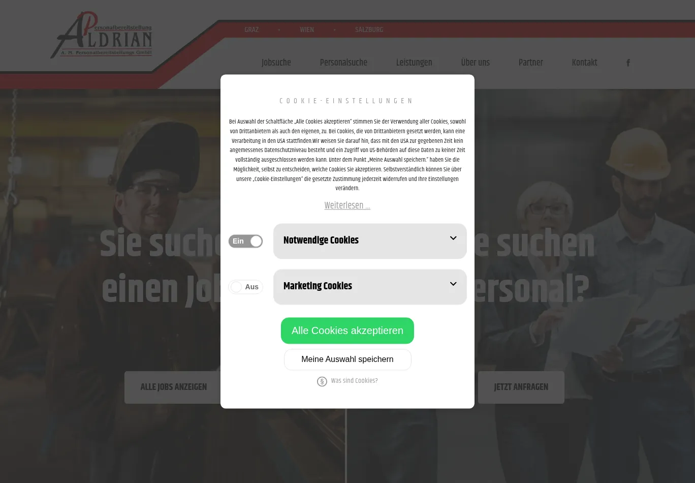 aldrian-personal.at screenshot