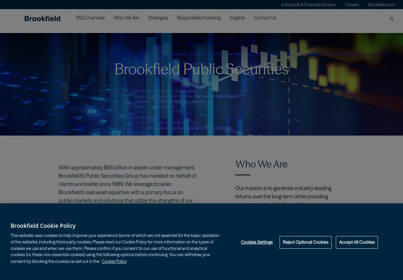 publicsecurities.brookfield.com before consent screenshot