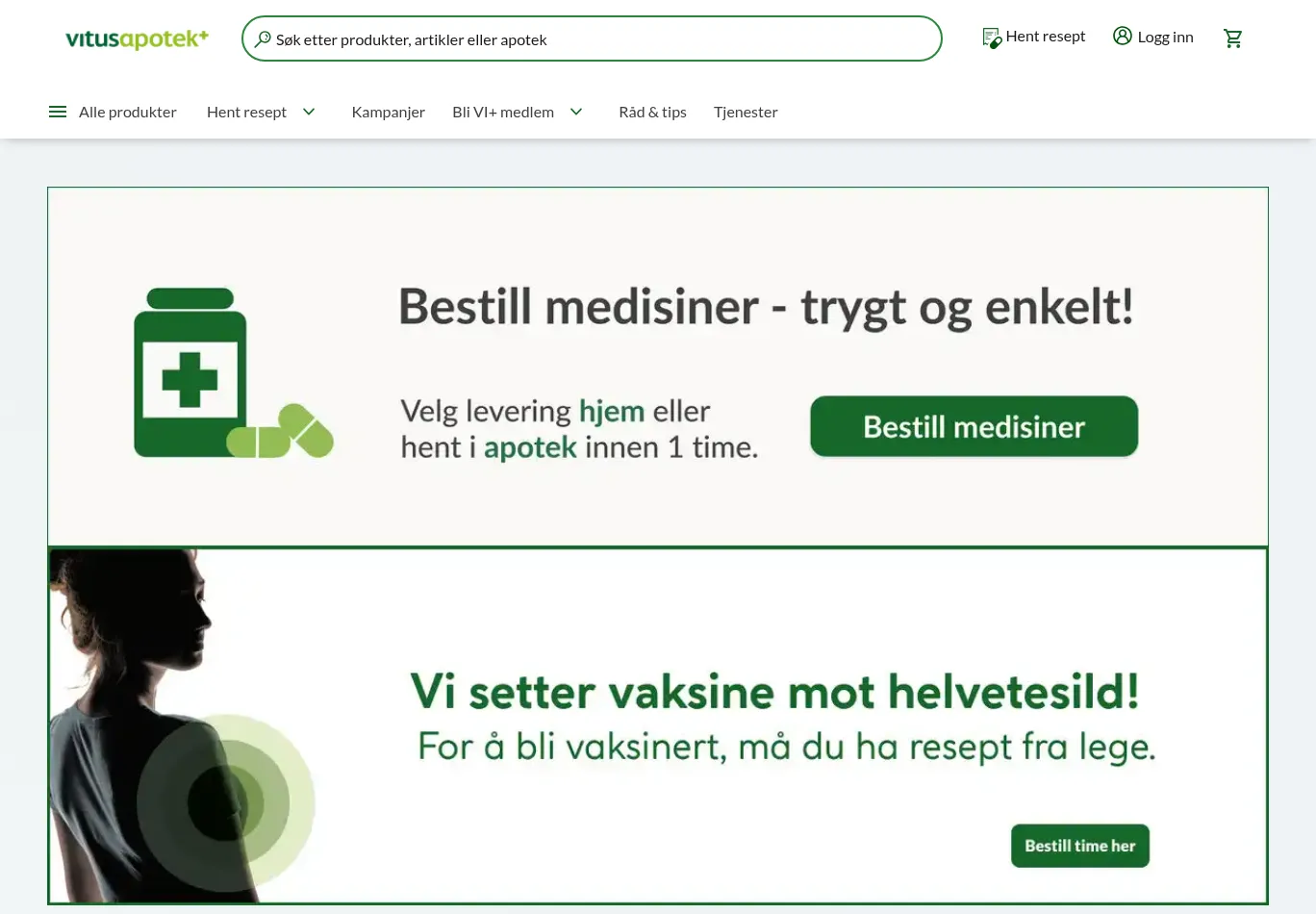 vitusapotek.no necessary only consent screenshot