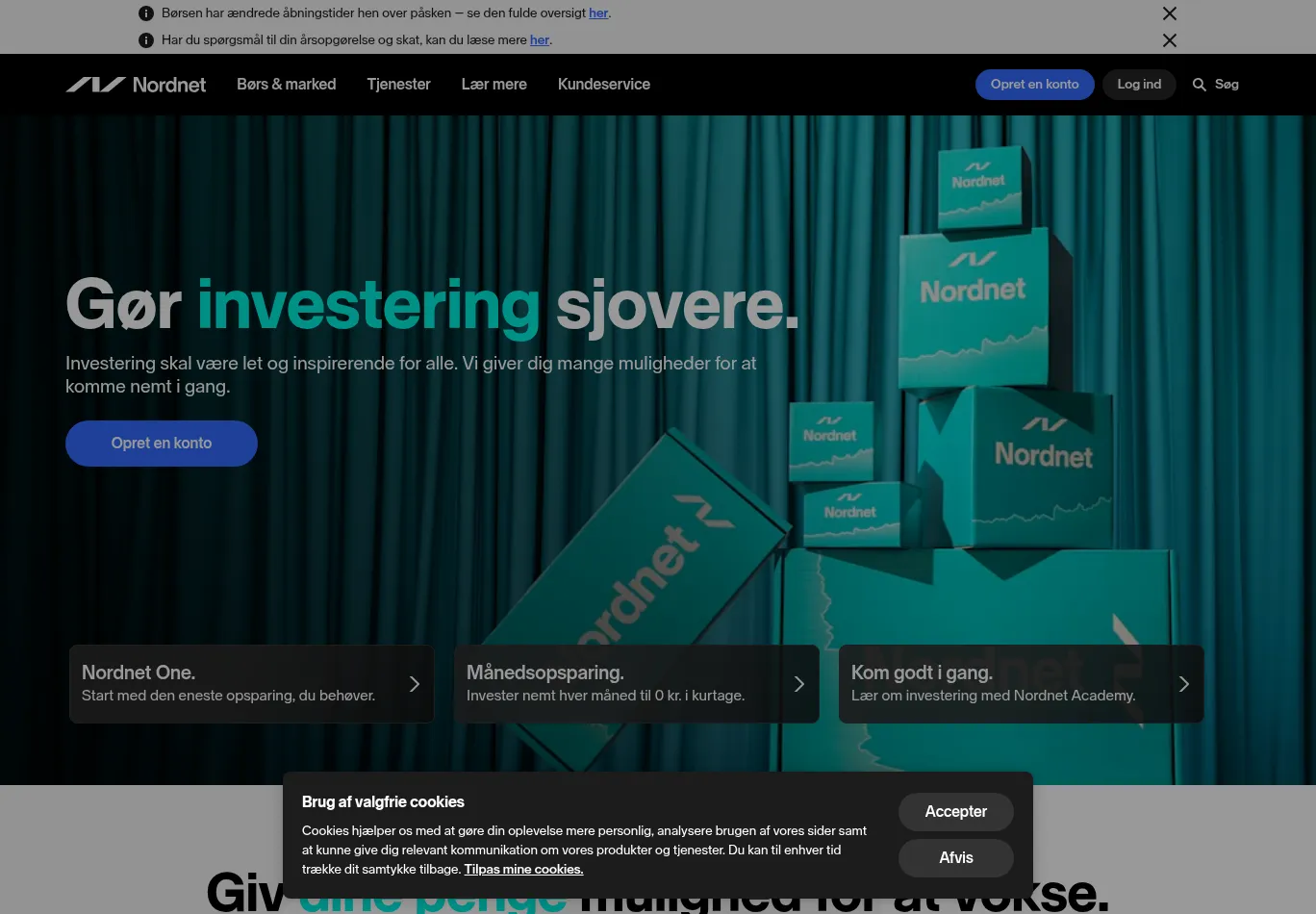 nordnet.dk before consent screenshot
