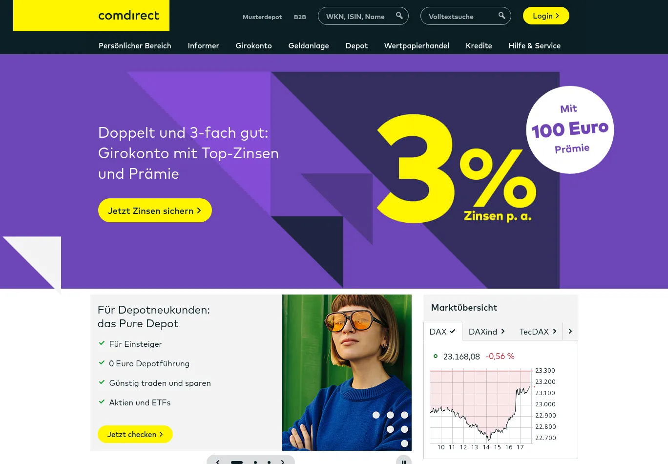 comdirect.de screenshot