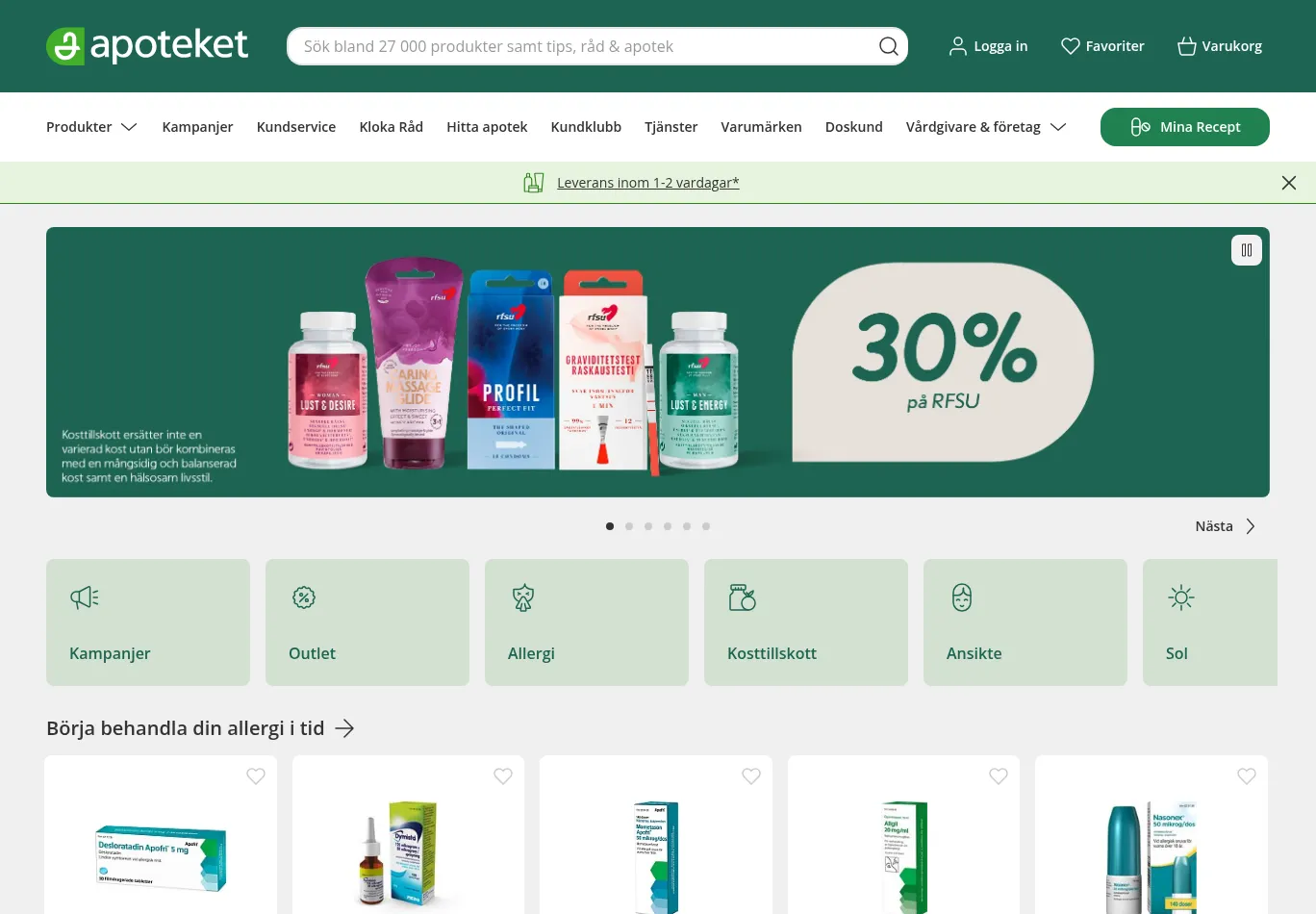 apoteket.se necessary only consent screenshot