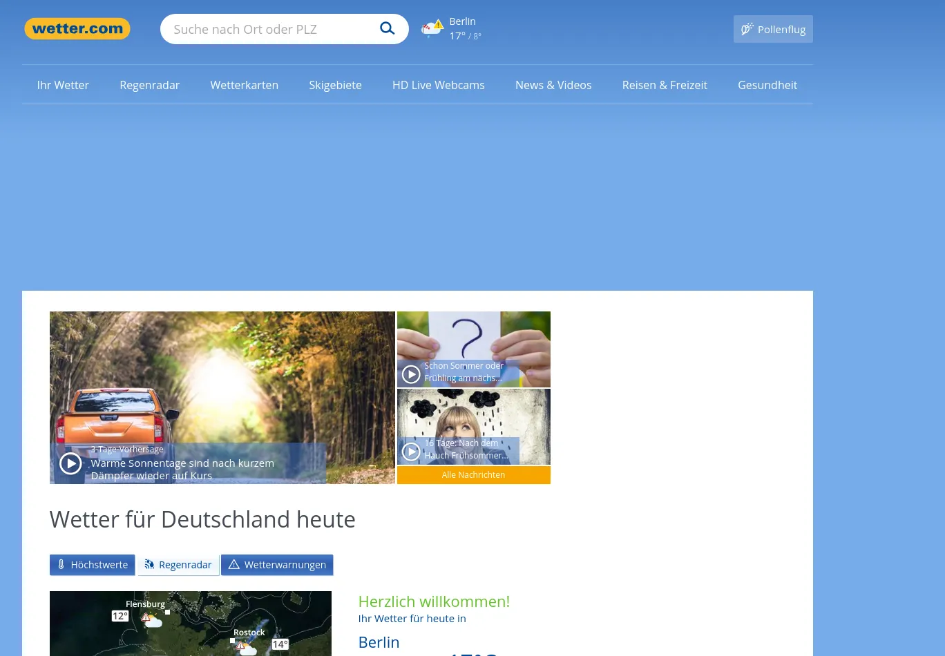 wetter.com screenshot