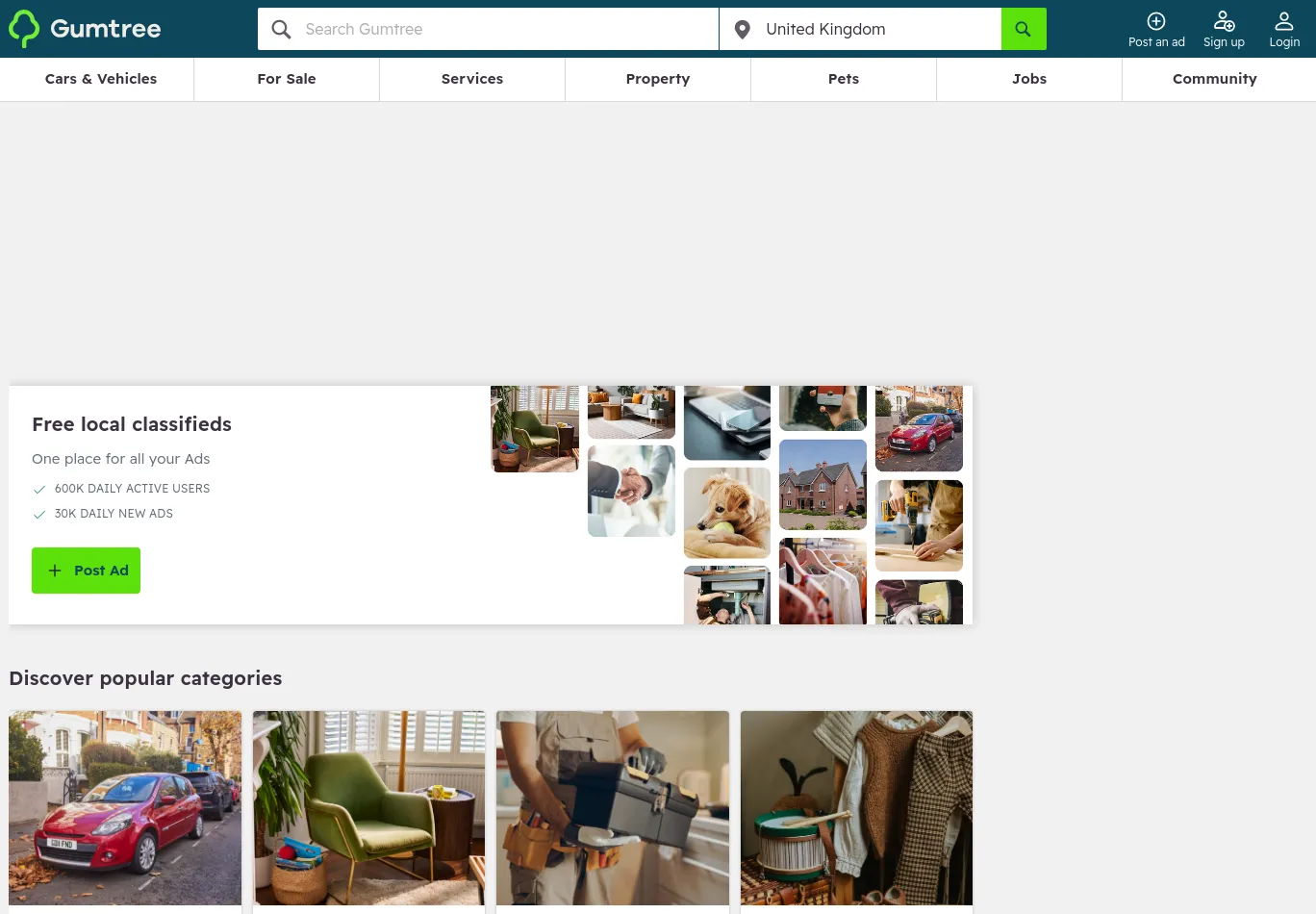 gumtree.com screenshot