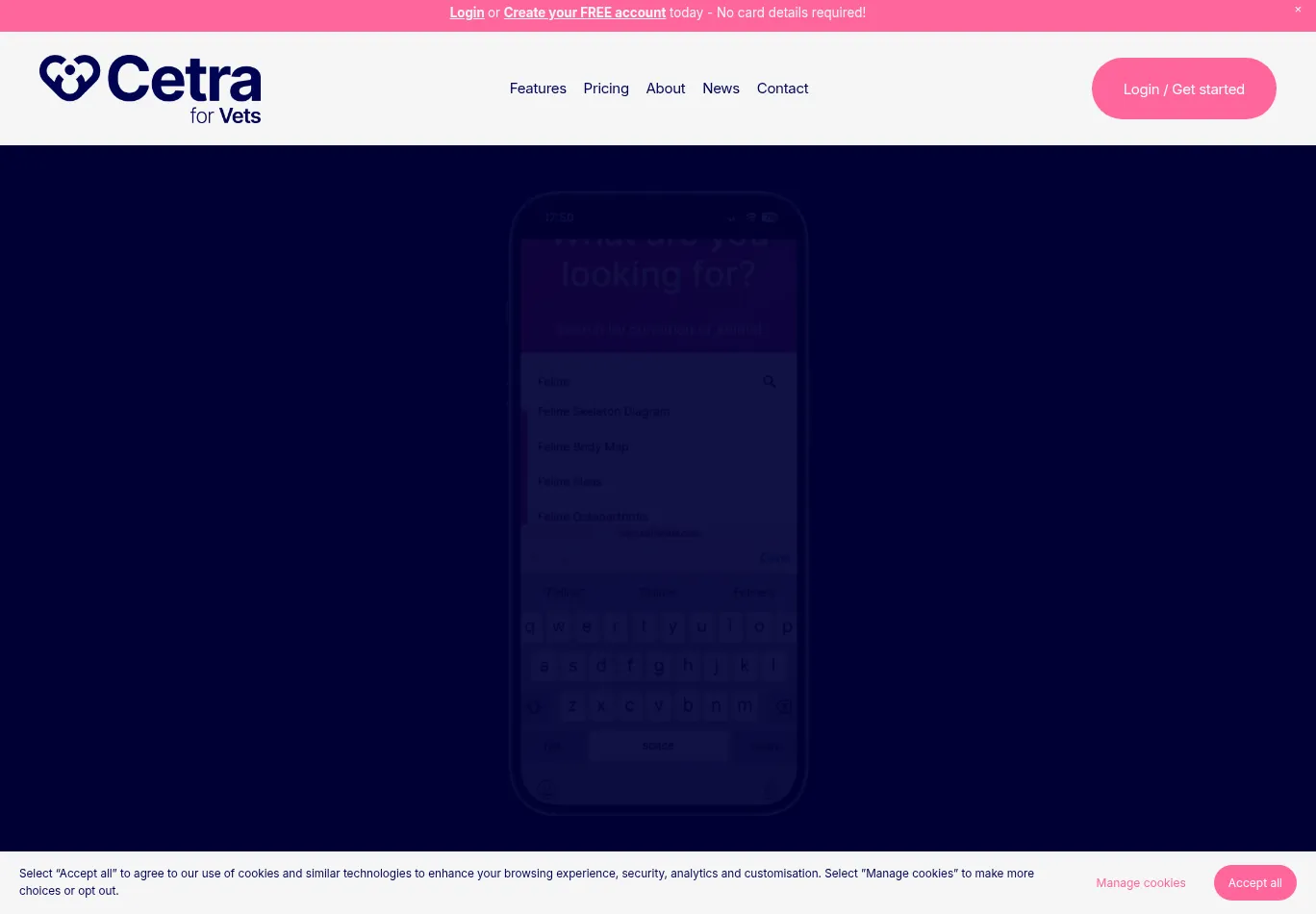 cetravets.co.uk before consent screenshot