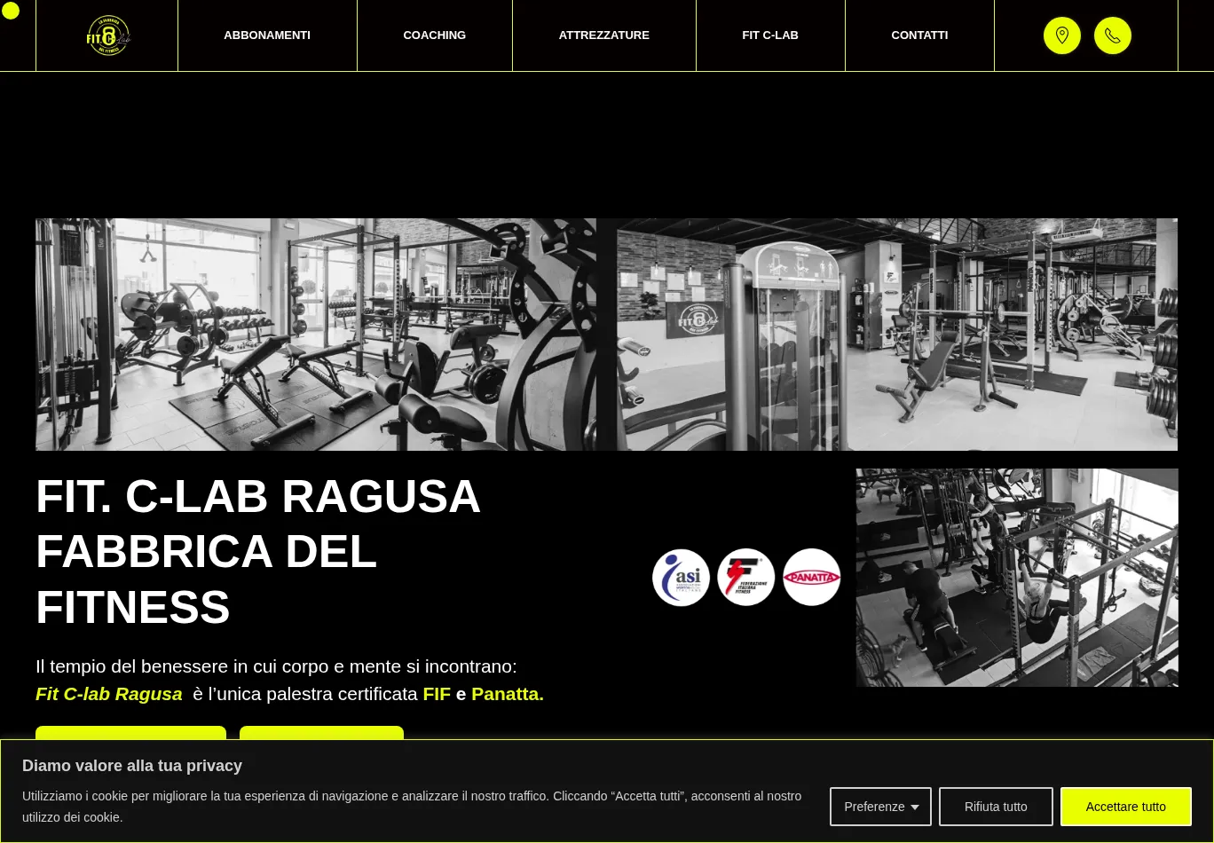 fitclabragusa.it before consent screenshot